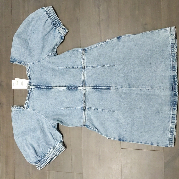 MANGO Puff Sleeve Denim Dress - Picture 3 of 7